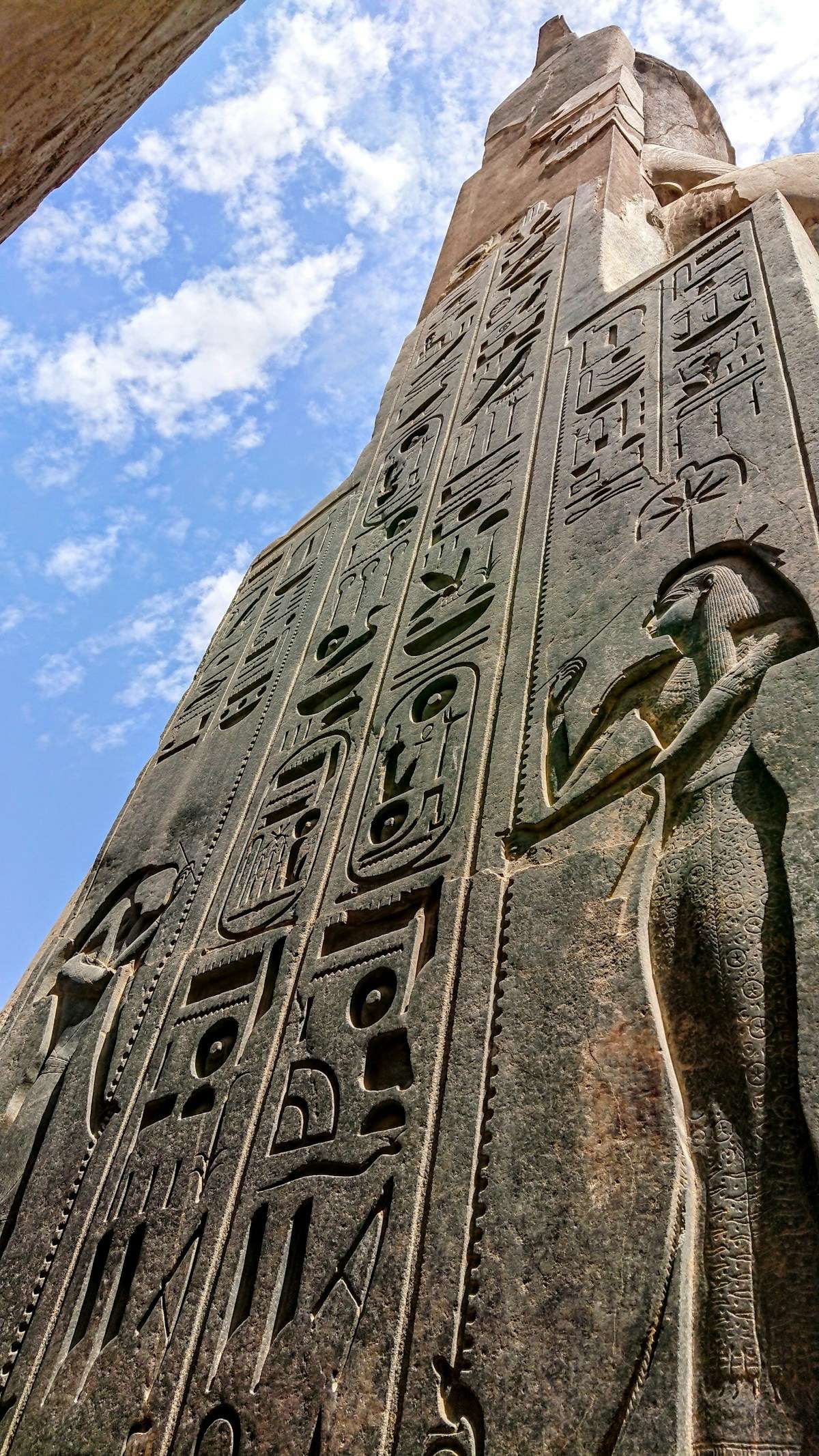 Ancient hieroglyphic obelisk at Luxor Temple, Egypt - a popular day trip destination from Hurghada