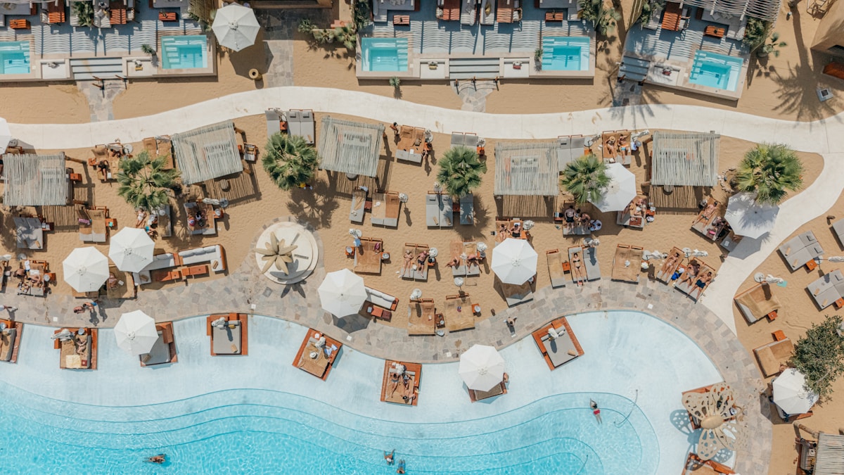 Resort hotels along the waterfront in Naama Bay, Sharm el-Sheikh